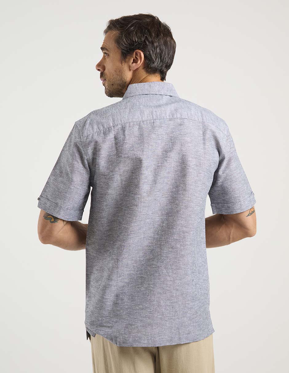 Camisa casual de algodón manga corta para hombre 6