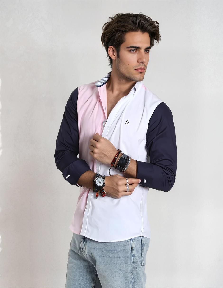 Camisa casual manga larga para hombre