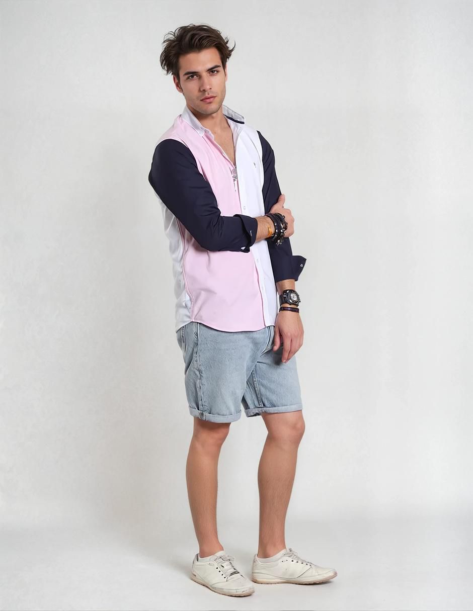 Camisa casual manga larga para hombre 2