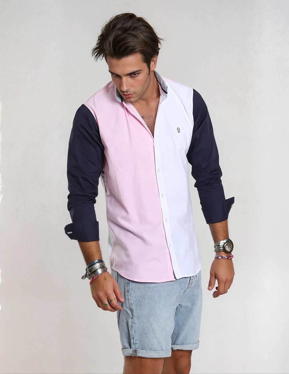 Camisa casual manga larga para hombre 4