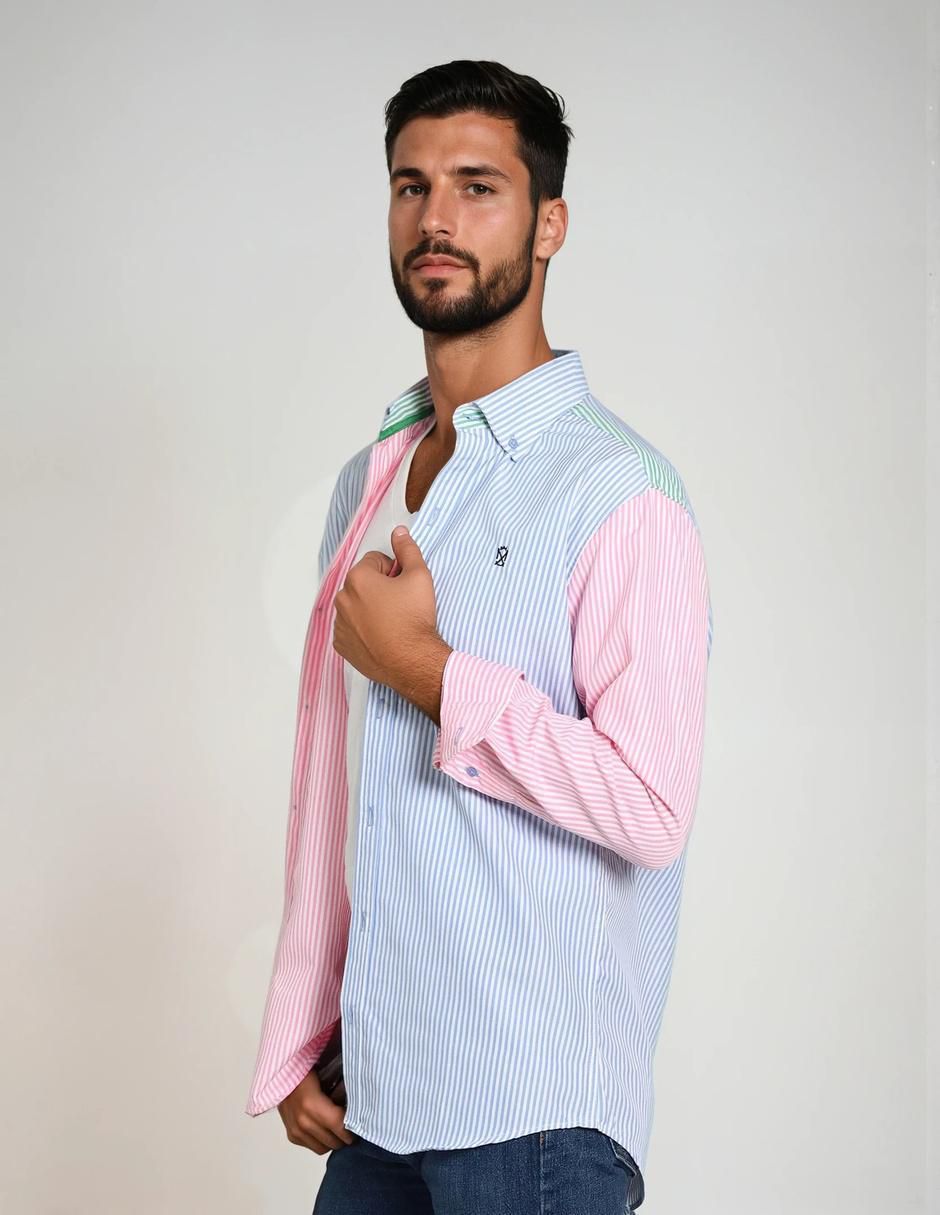 Camisa casual manga larga para hombre