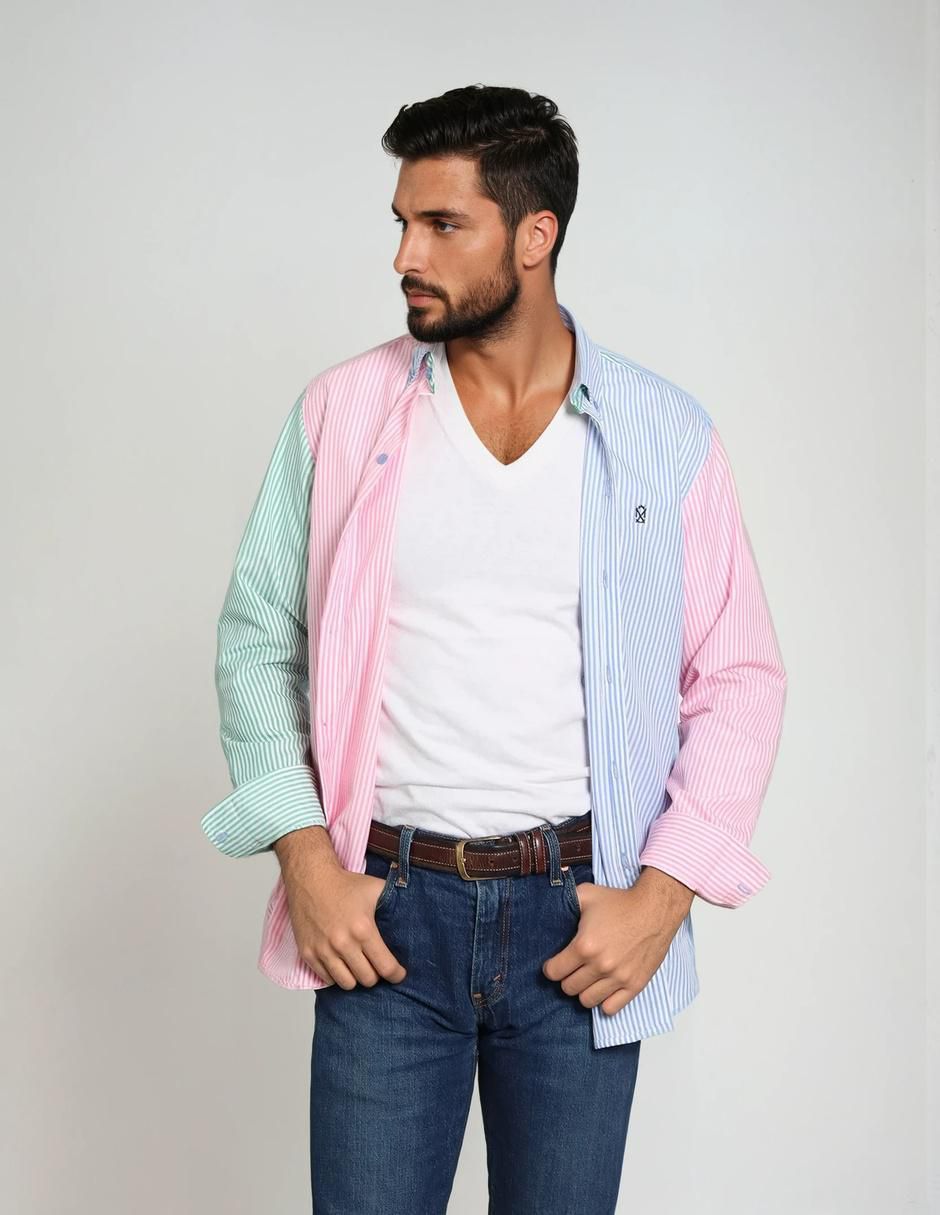 Camisa casual manga larga para hombre 2