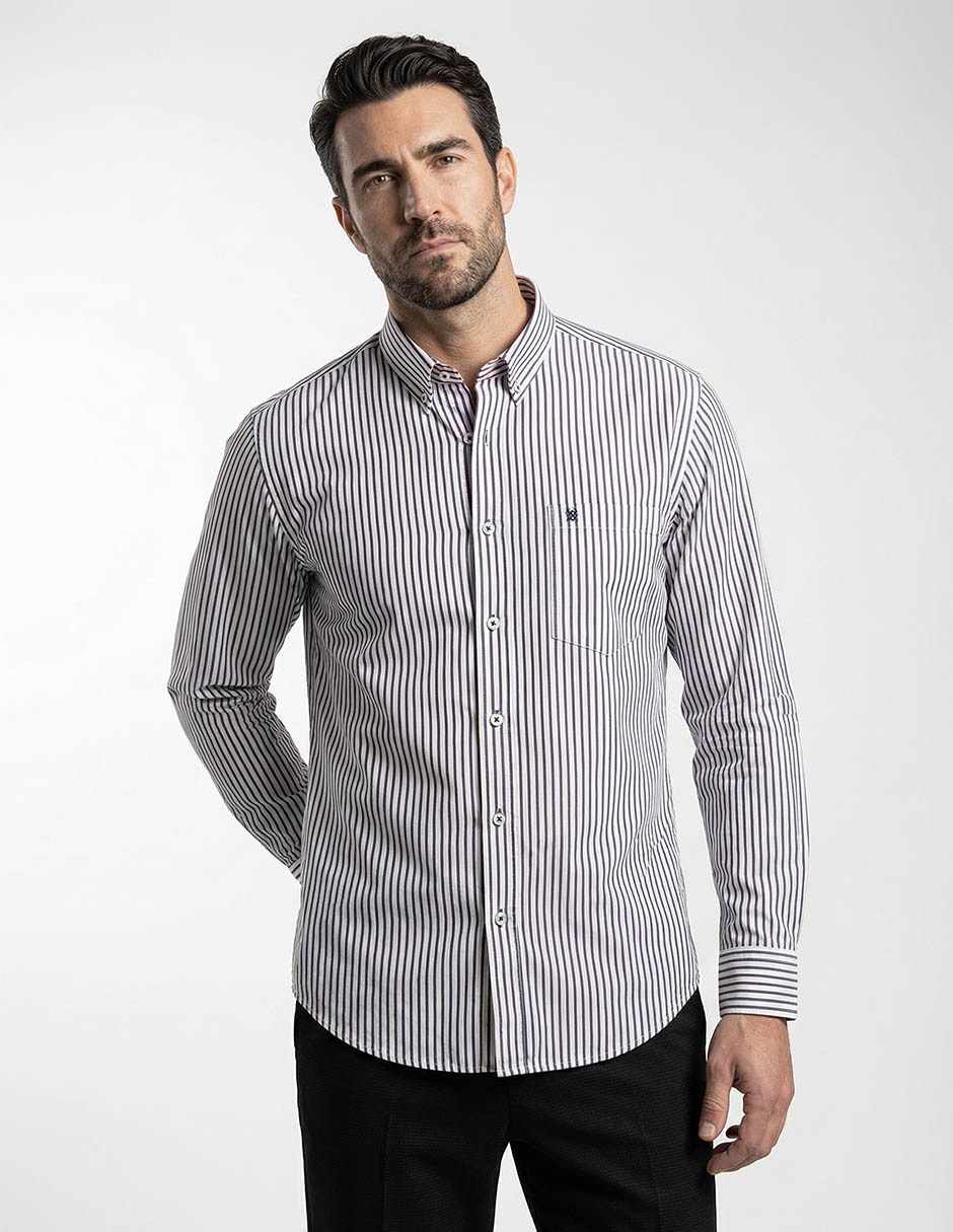 Camisa casual de algodón manga larga para hombre Camisa casual de algodón manga larga para hombre