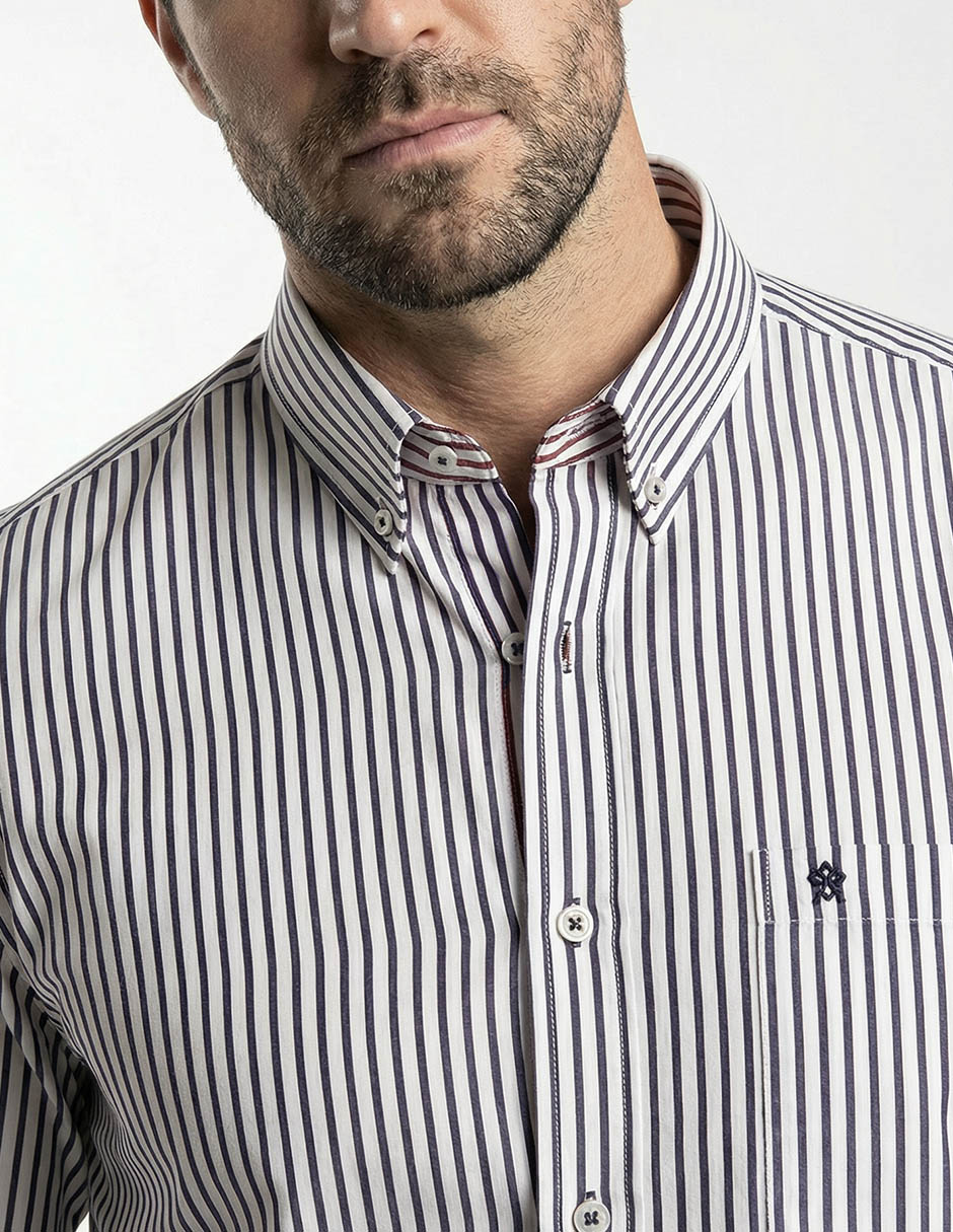 Camisa casual de algodón manga larga para hombre 4