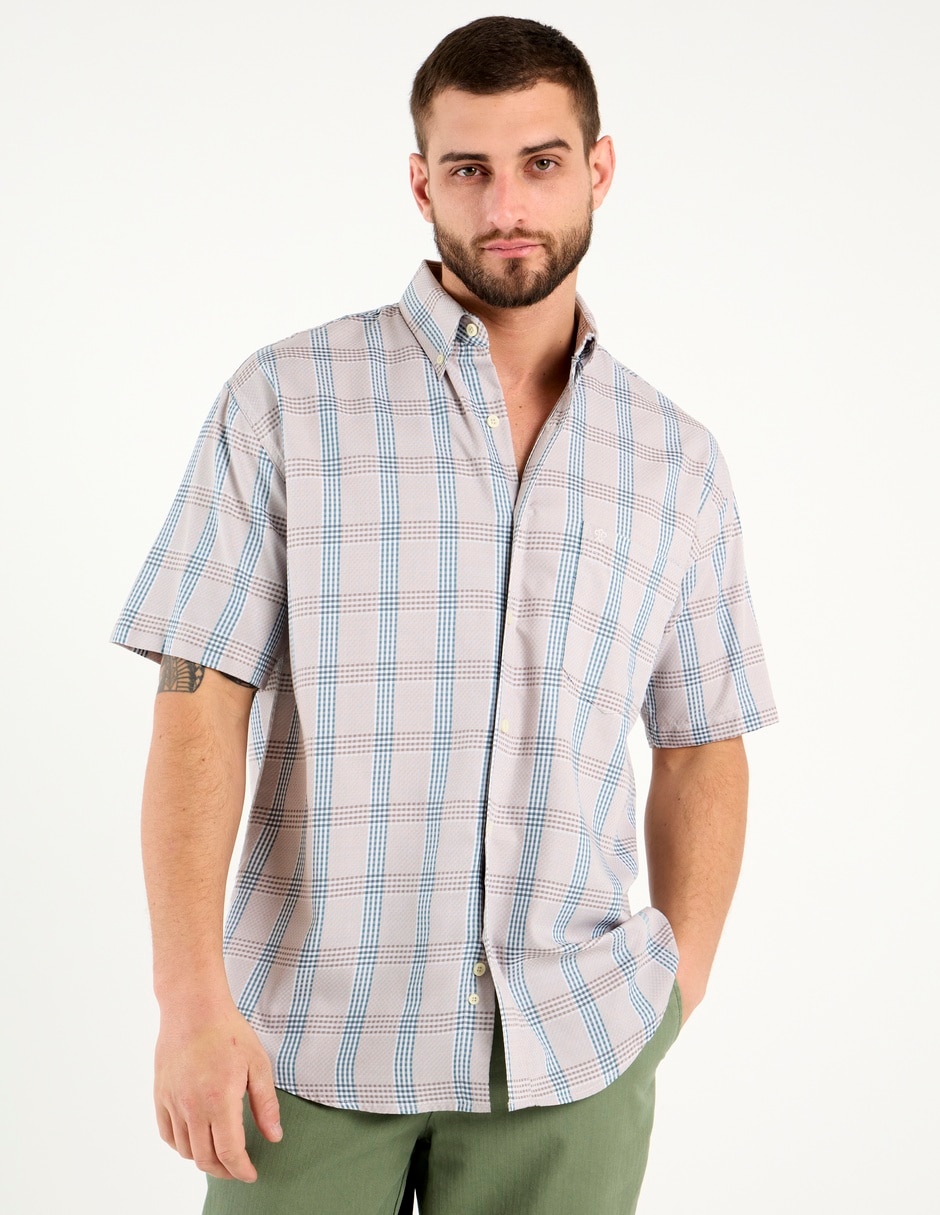 Camisa casual de algodón manga corta para hombre