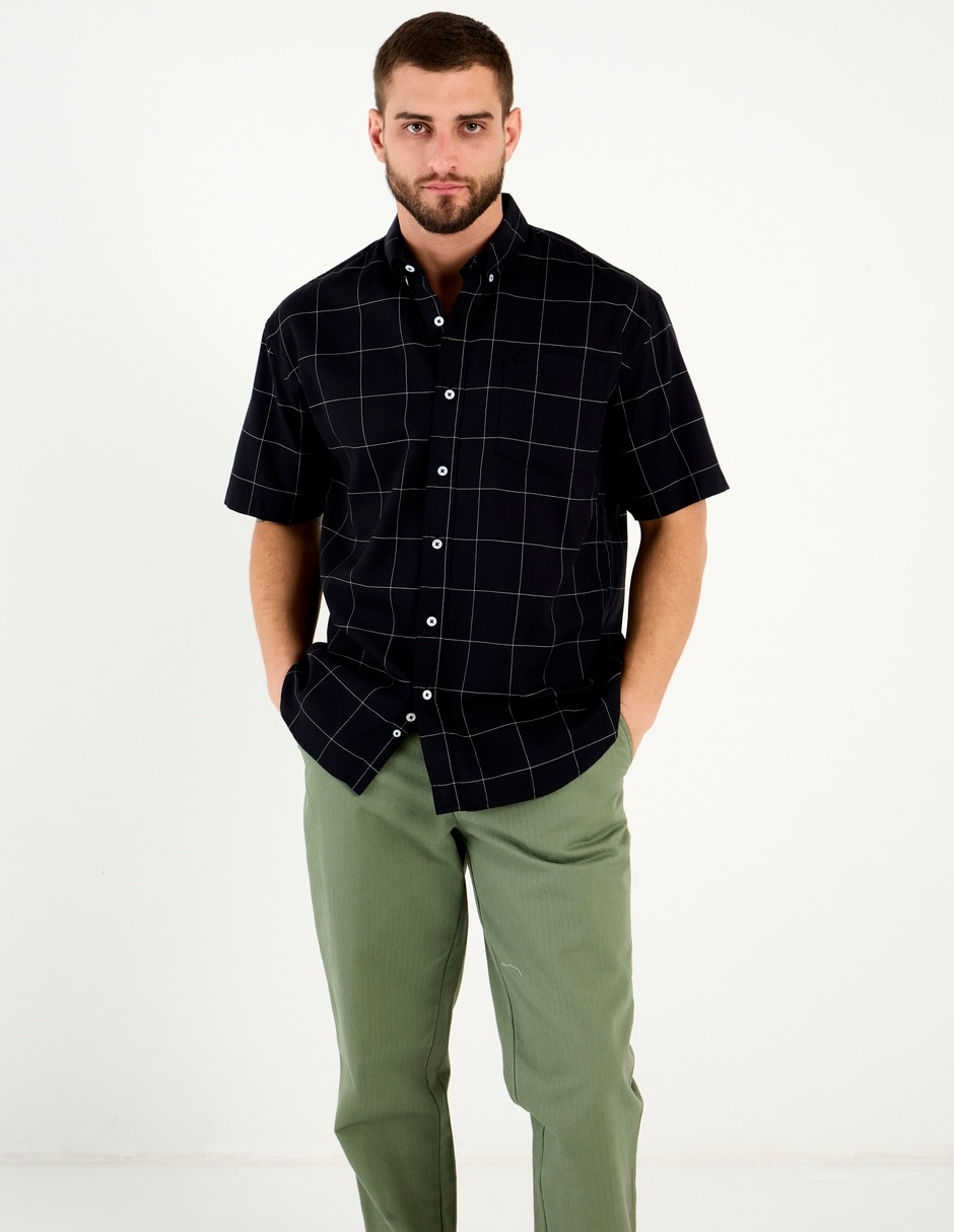Camisa casual de algodón manga corta para hombre Camisa casual de algodón manga corta para hombre