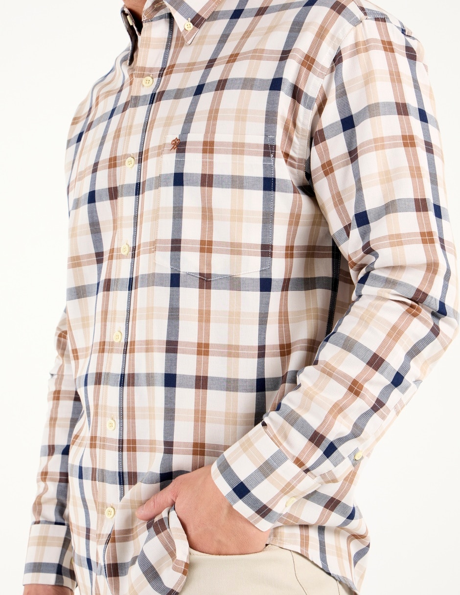 Camisa casual manga larga para hombre 5