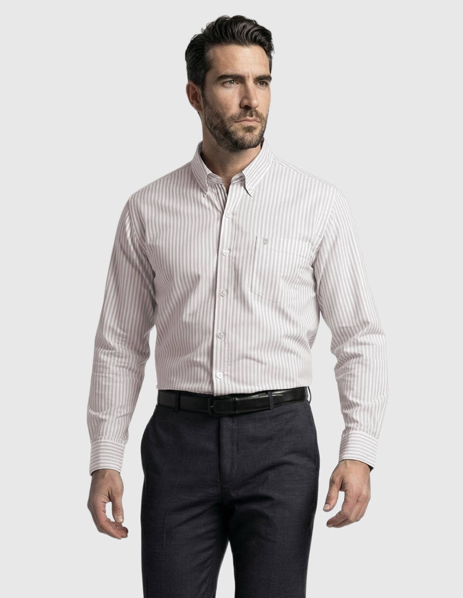 Camisa casual de algodón manga larga para hombre