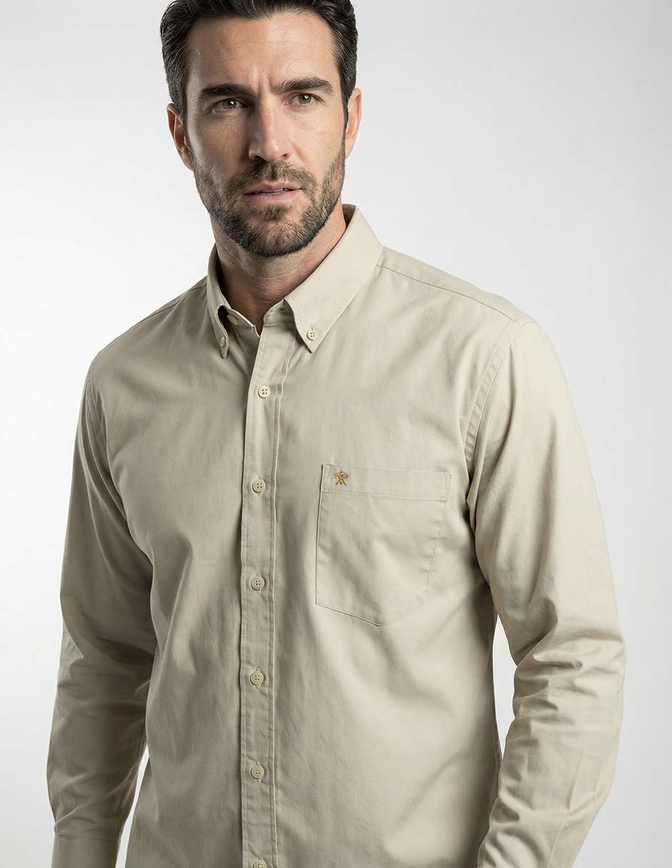 Camisa casual de algodón manga larga para hombre 4