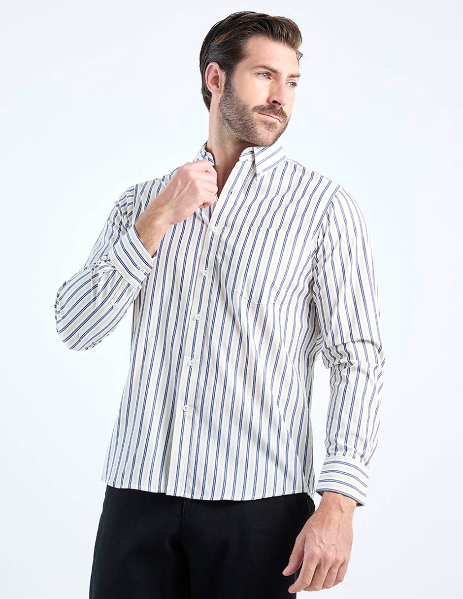 Camisa casual de algodón manga larga para hombre Camisa casual de algodón manga larga para hombre