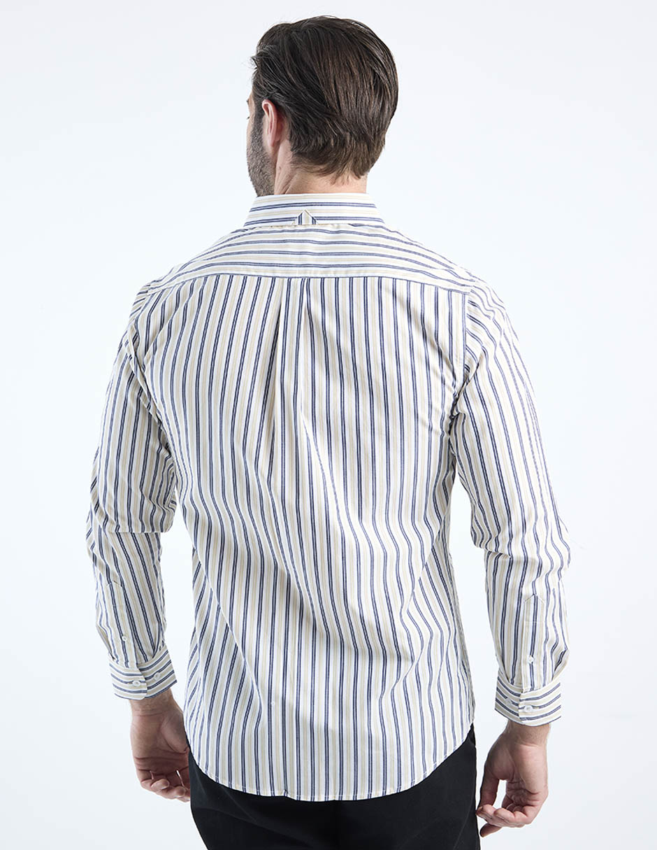 Camisa casual de algodón manga larga para hombre 6