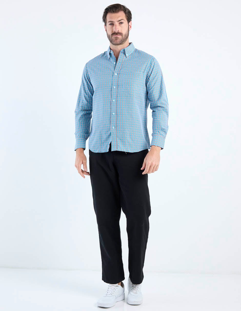 Camisa casual manga larga para hombre 8