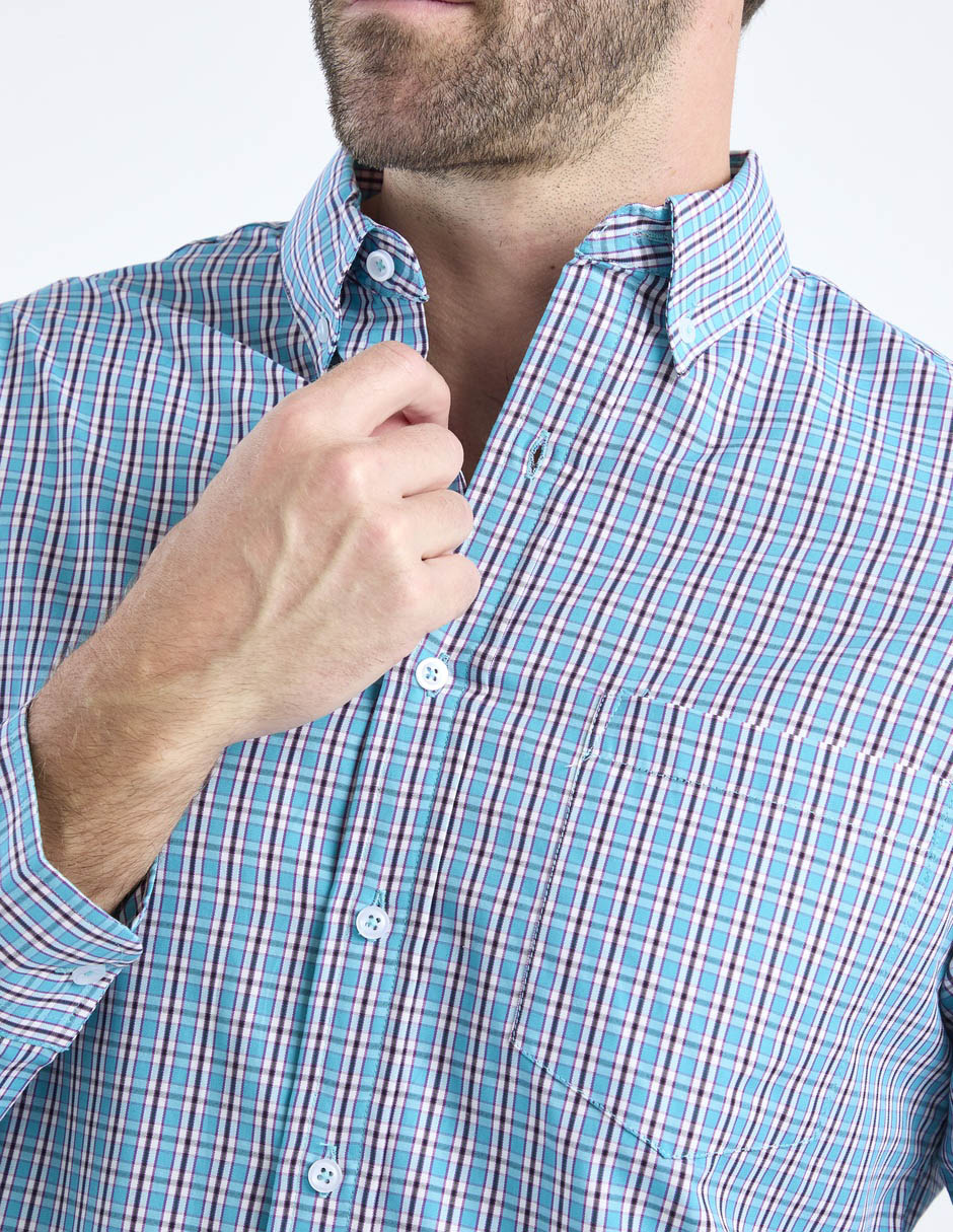 Camisa casual manga larga para hombre 9