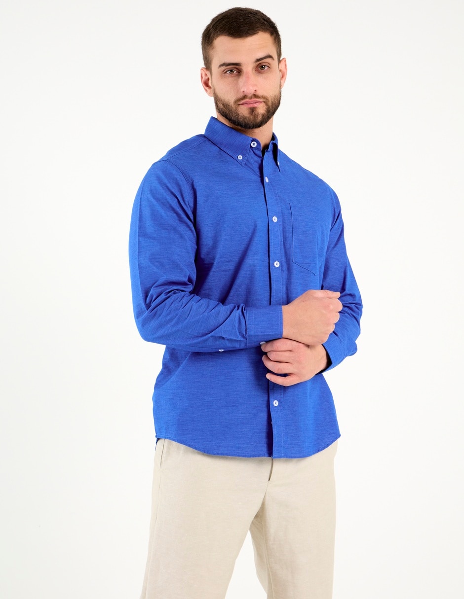 Camisa casual manga larga para hombre 7