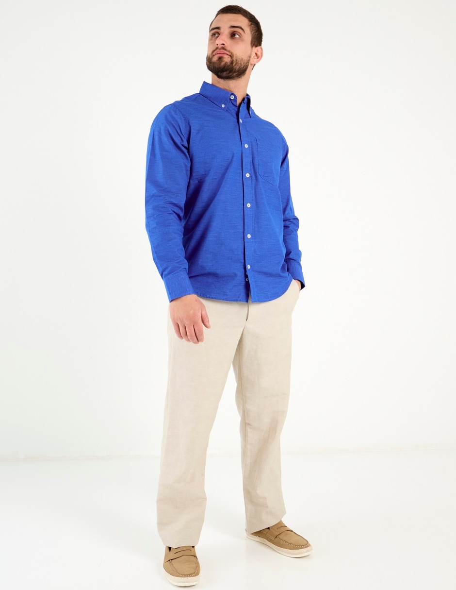 Camisa casual manga larga para hombre 8