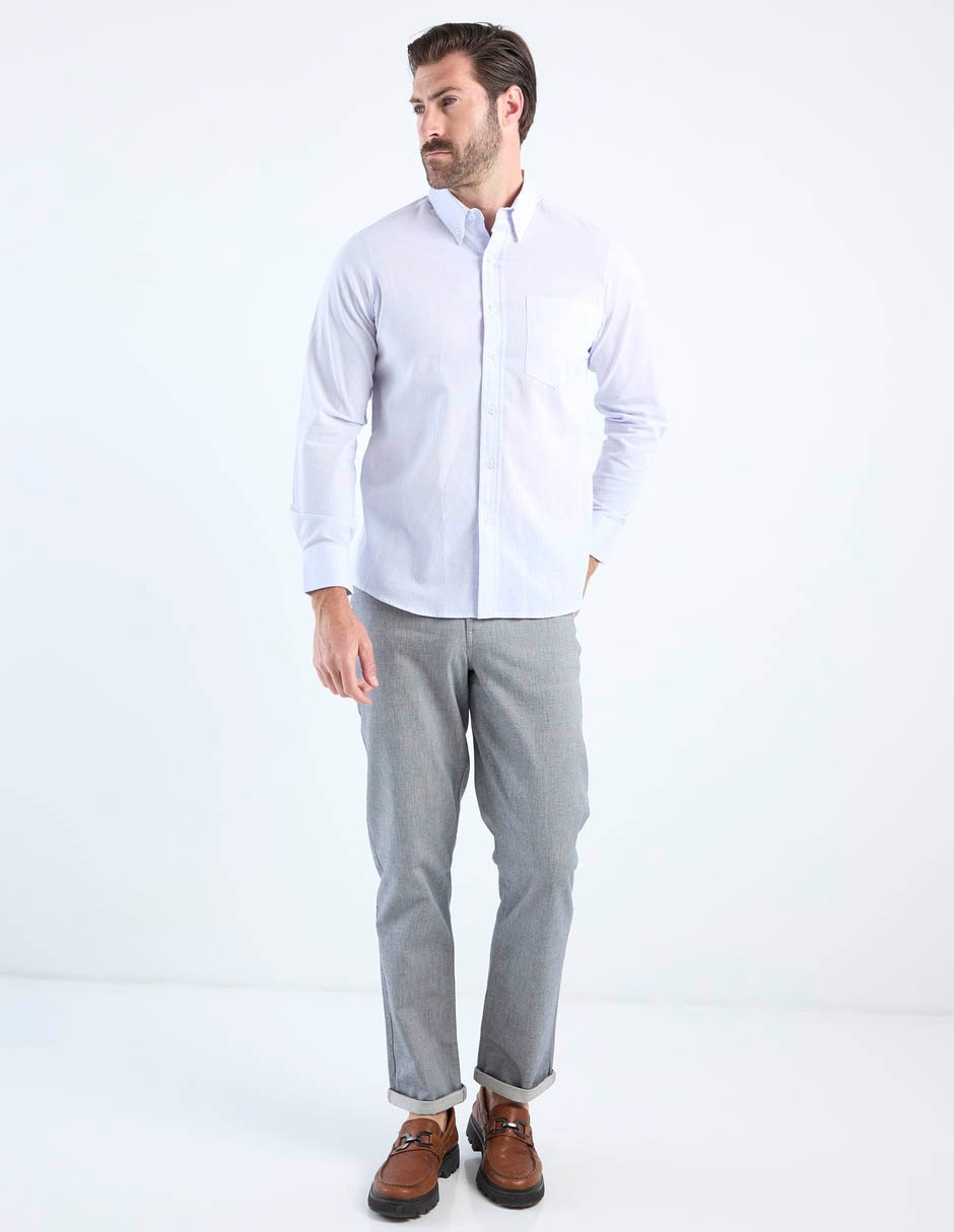 Camisa casual de algodón manga larga para hombre 8