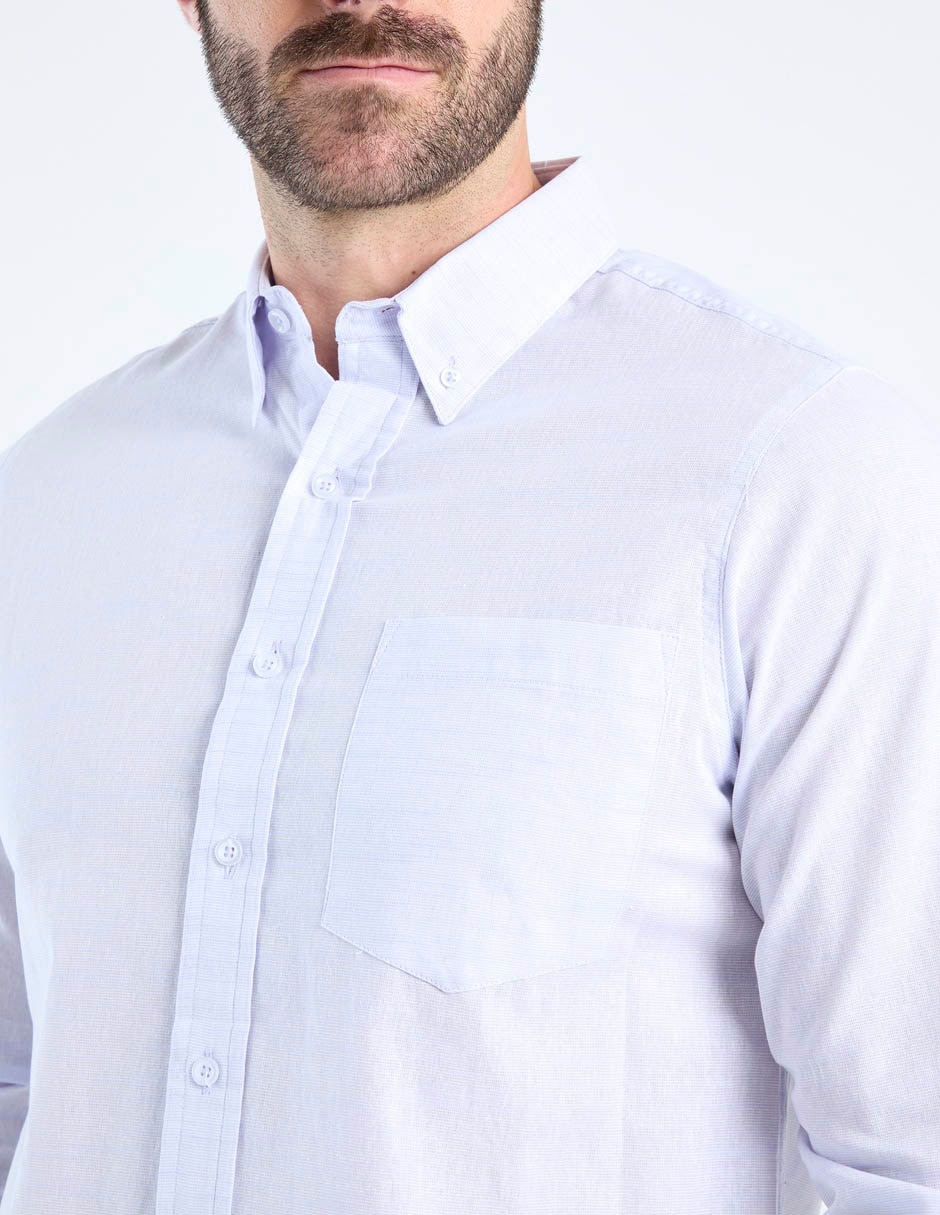 Camisa casual de algodón manga larga para hombre 9