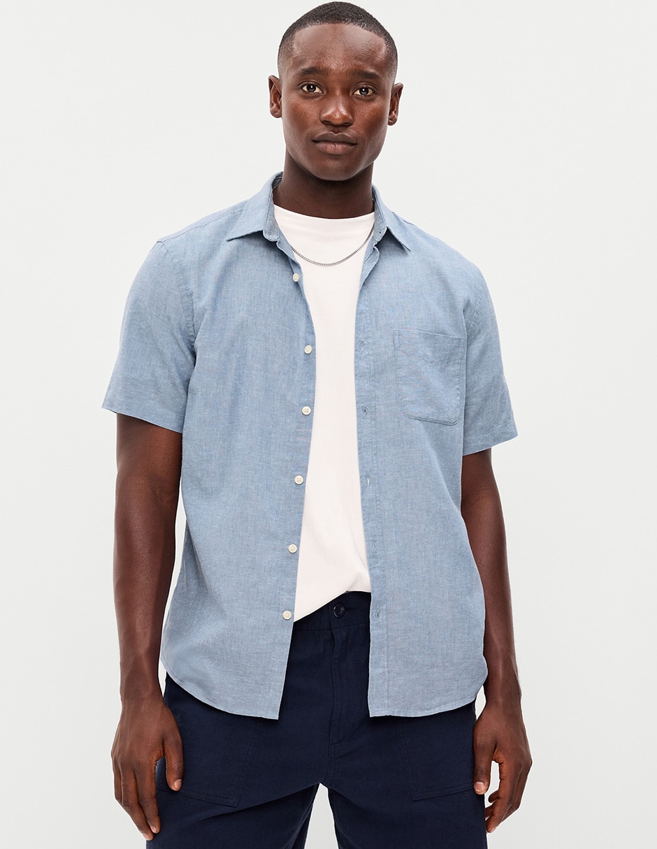 Camisa casual de algodón manga corta para hombre Camisa casual de algodón manga corta para hombre