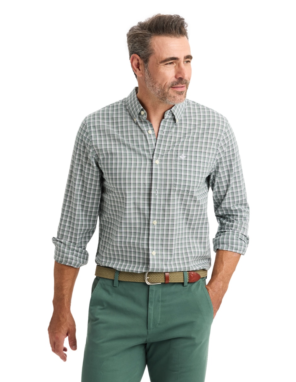 Camisa casual de algodón manga larga para hombre 4