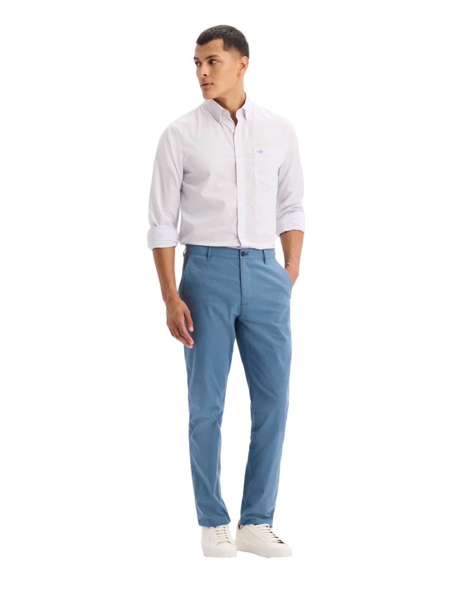Pantalón casual chino slim de algodón para hombre 3