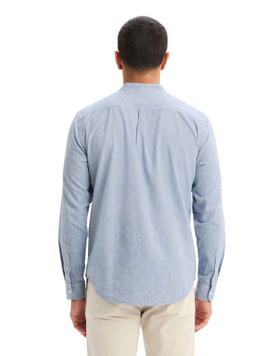 Camisa casual de algodón manga larga para hombre 2