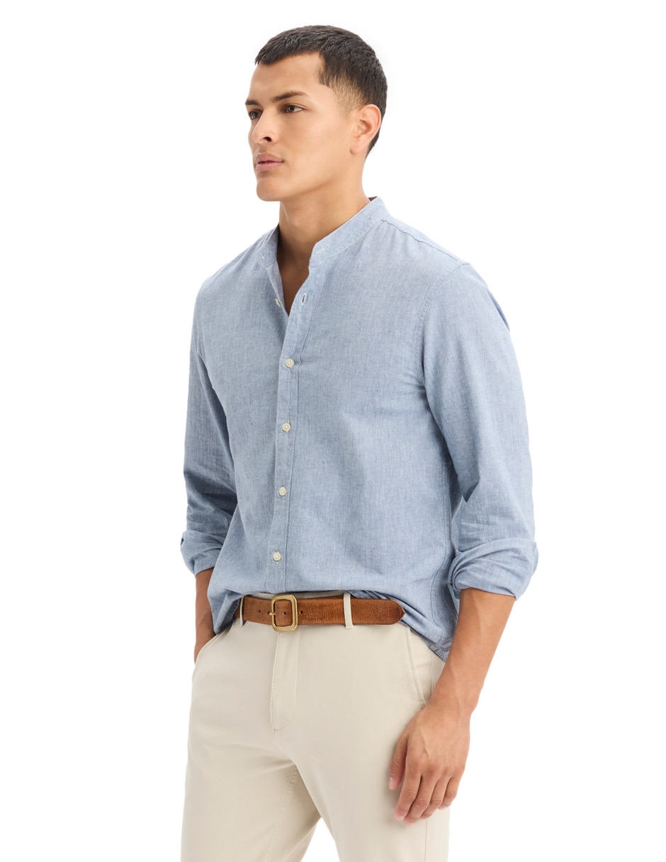 Camisa casual de algodón manga larga para hombre 3