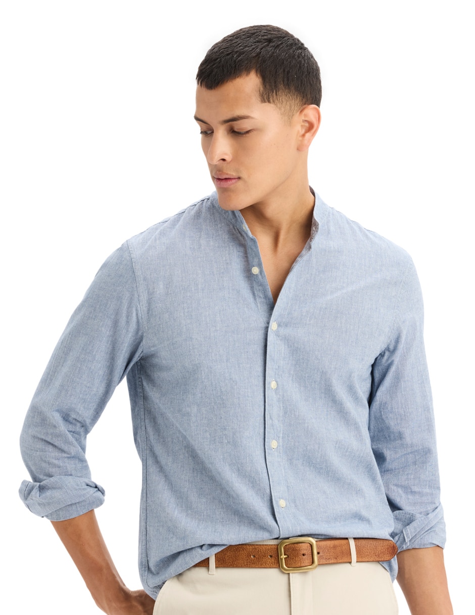 Camisa casual de algodón manga larga para hombre 5
