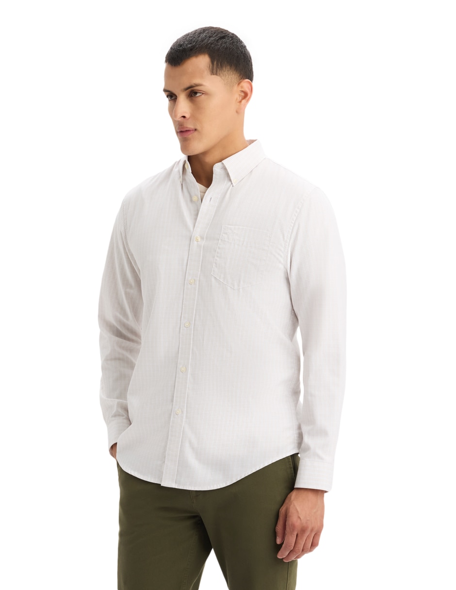 Camisa casual de algodón manga larga para hombre 3