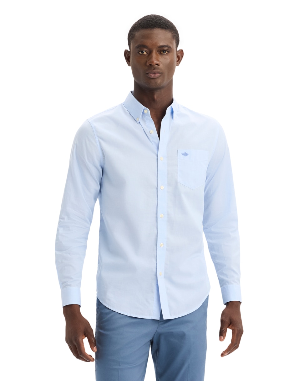 Camisa casual de algodón manga larga para hombre Camisa casual de algodón manga larga para hombre