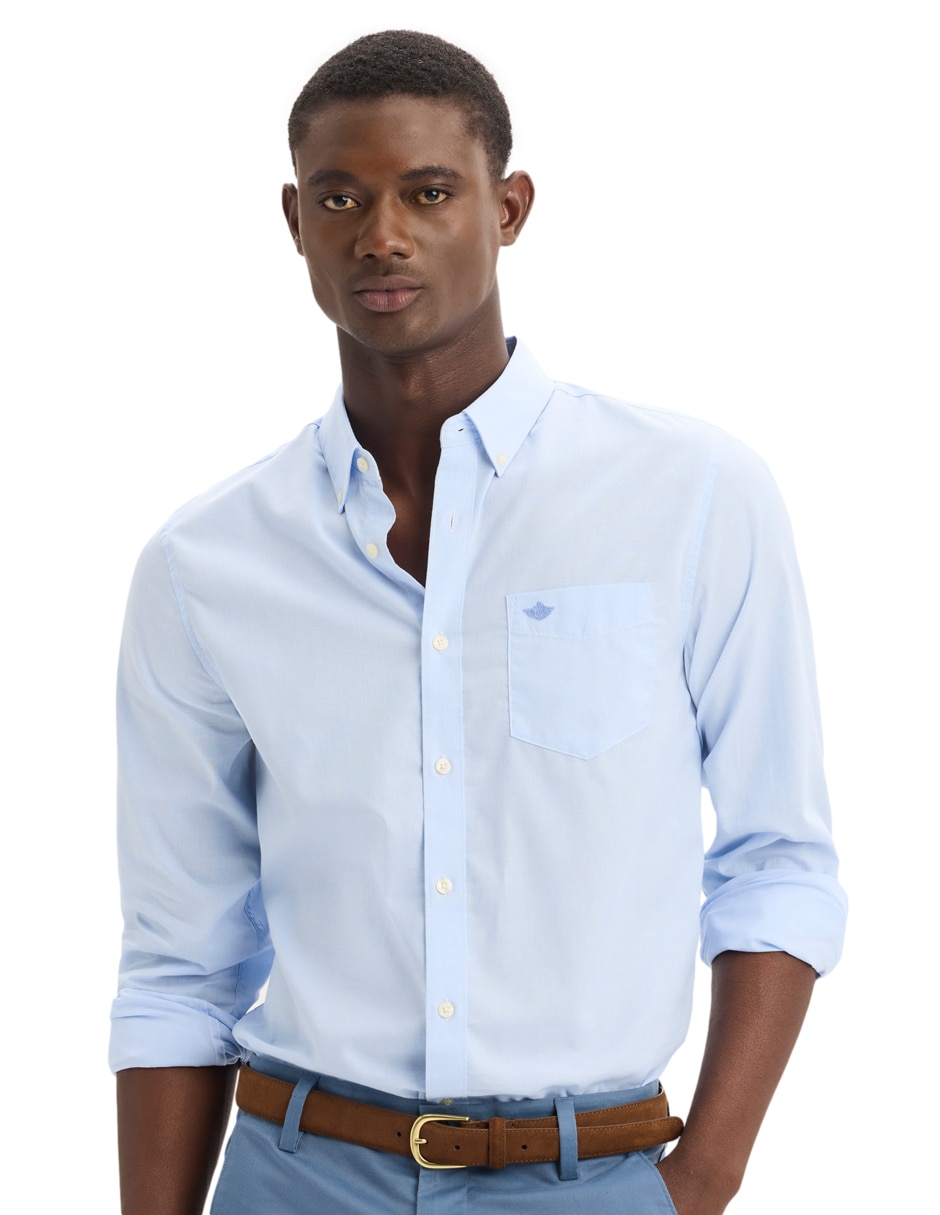 Camisa casual de algodón manga larga para hombre 4