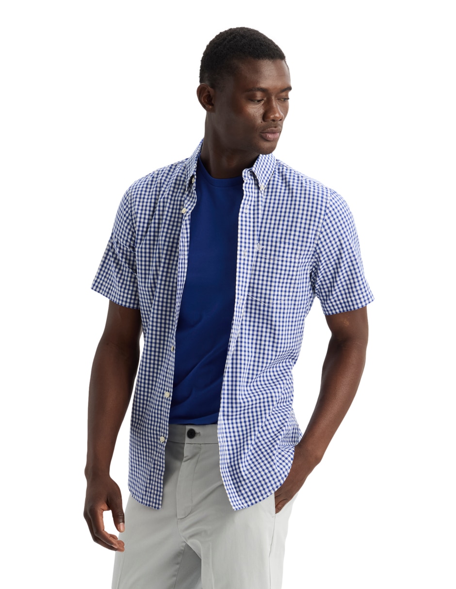 Camisa casual de algodón manga corta para hombre 4