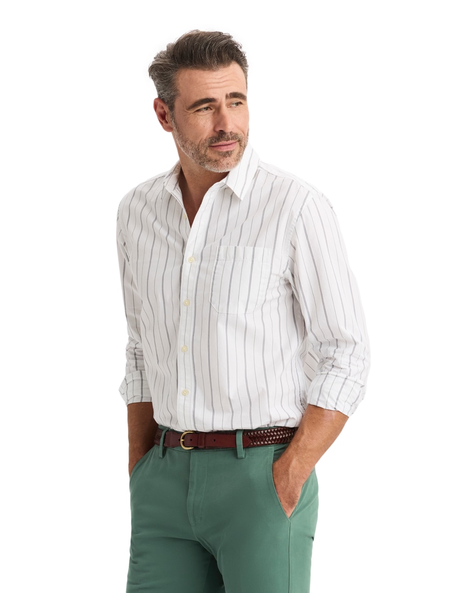 Camisa casual de algodón manga larga para hombre 4