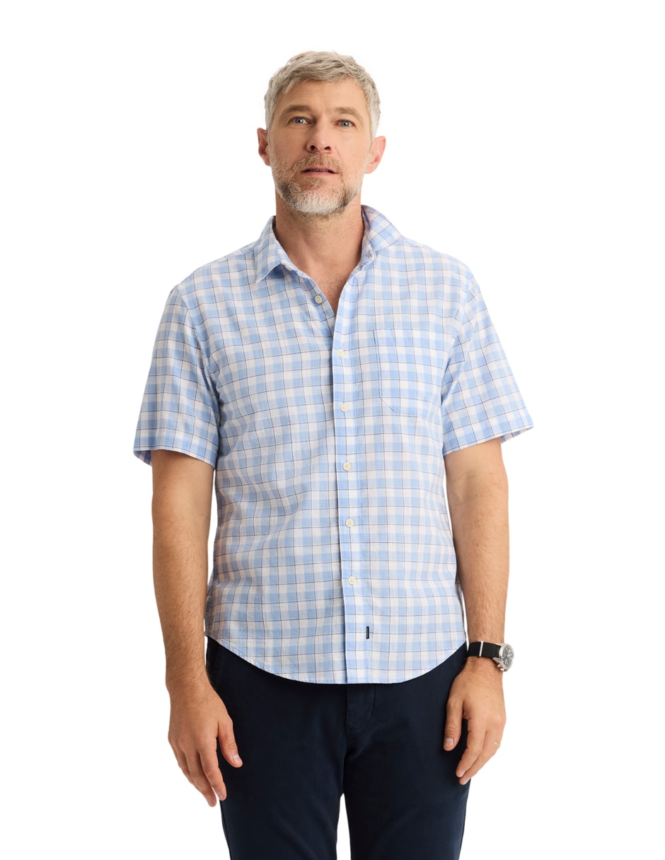 Camisa casual de algodón manga corta para hombre 1