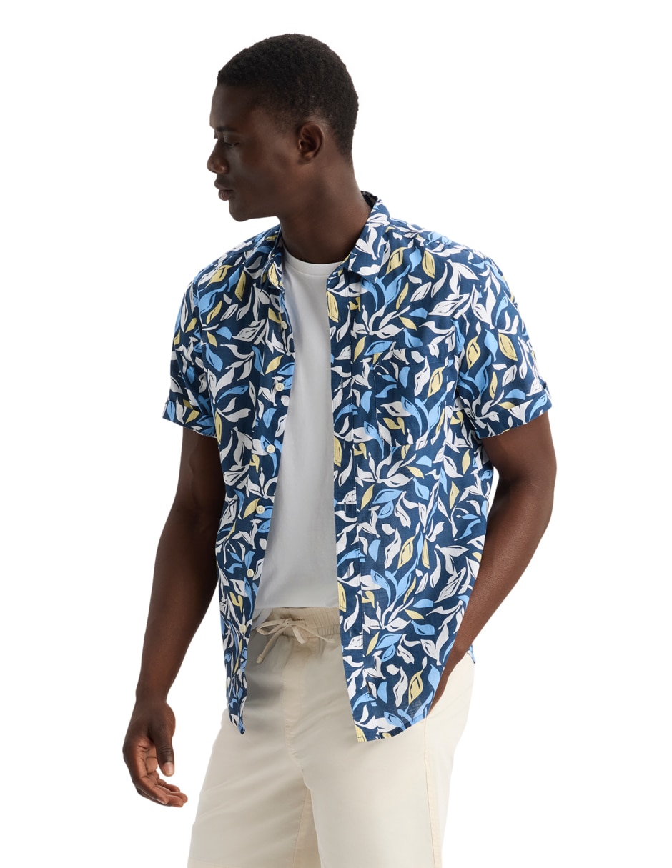 Camisa casual de algodón manga corta para hombre 4