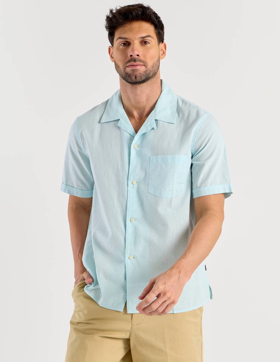 Camisa casual de algodón manga corta para hombre