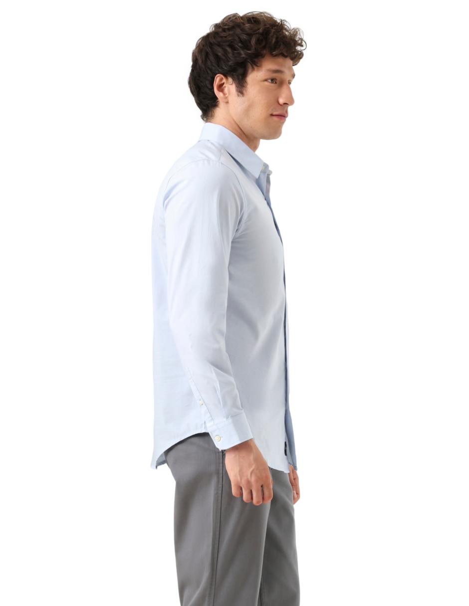 Camisa de vestir de algodón manga larga para hombre 2