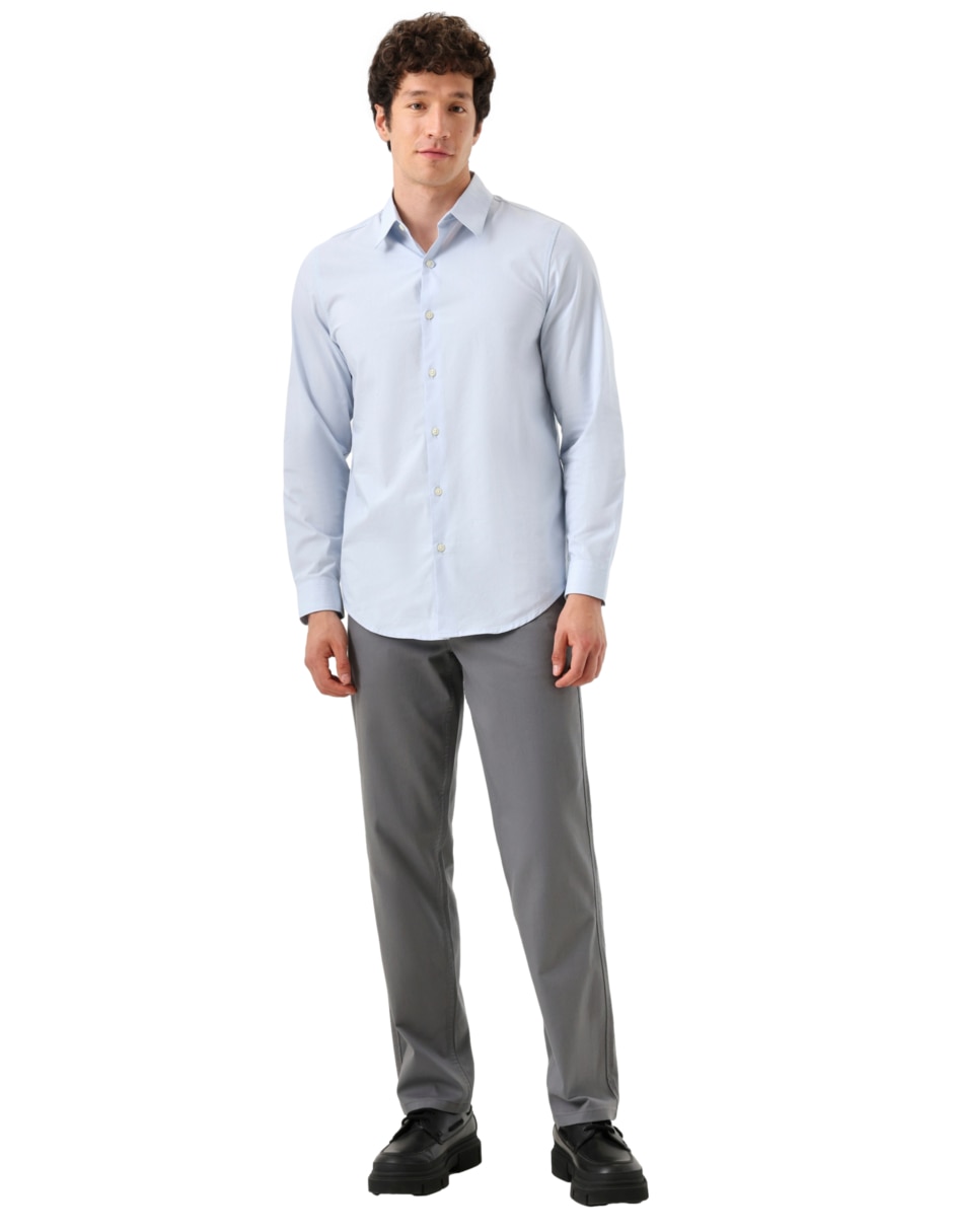 Camisa de vestir de algodón manga larga para hombre 4