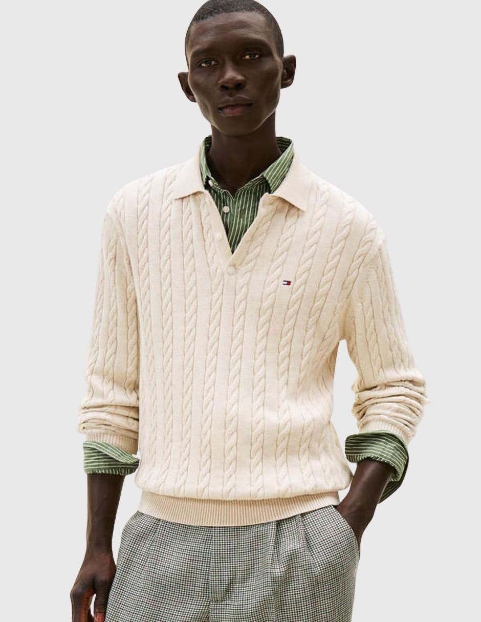 Suéter cuello polo para hombre
