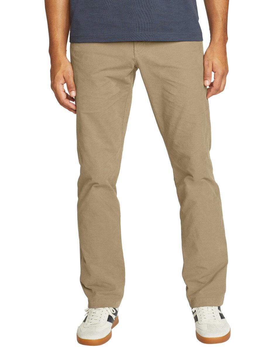 "pantalón" casual chino regular eddie bauer "de" algodón y spandex "para hombre"