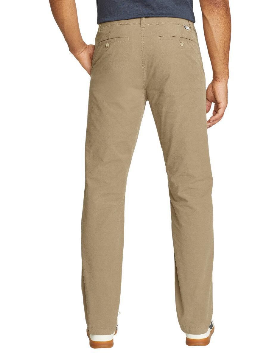 "pantalón" casual chino regular eddie bauer "de" algodón y spandex "para hombre"