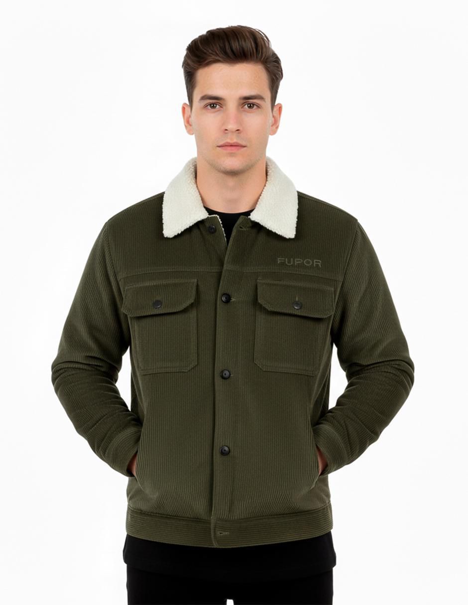 Chamarra casual con bolsillos para hombre