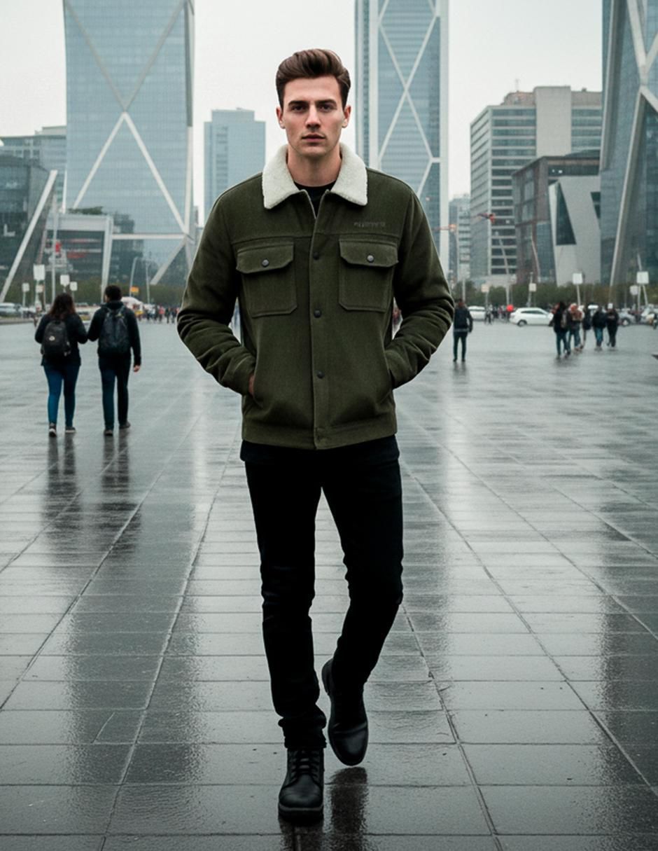 Chamarra casual con bolsillos para hombre 3