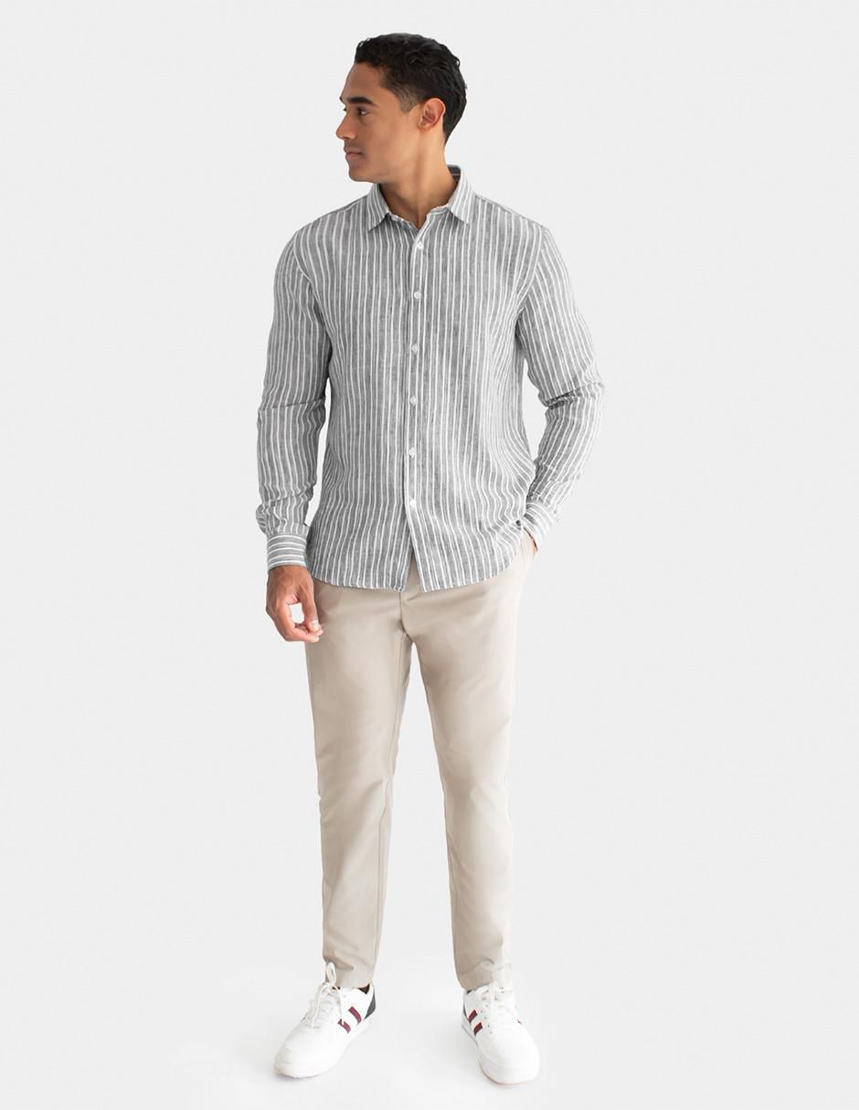 "camisa/sobrecamisa" casual generra "de" (si aplica) poliéster "manga" larga "para hombre"
