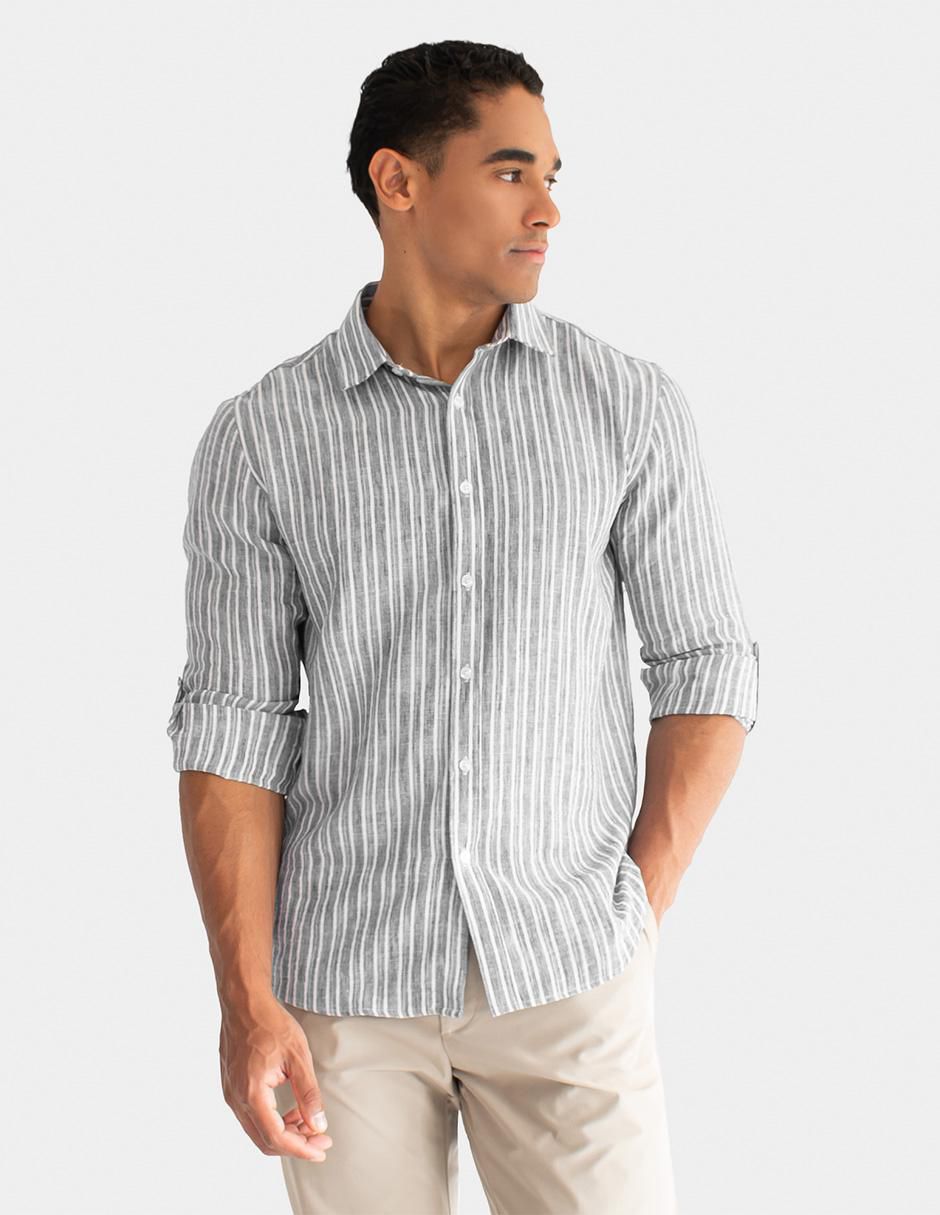 "camisa/sobrecamisa" casual generra "de" (si aplica) poliéster "manga" larga "para hombre"