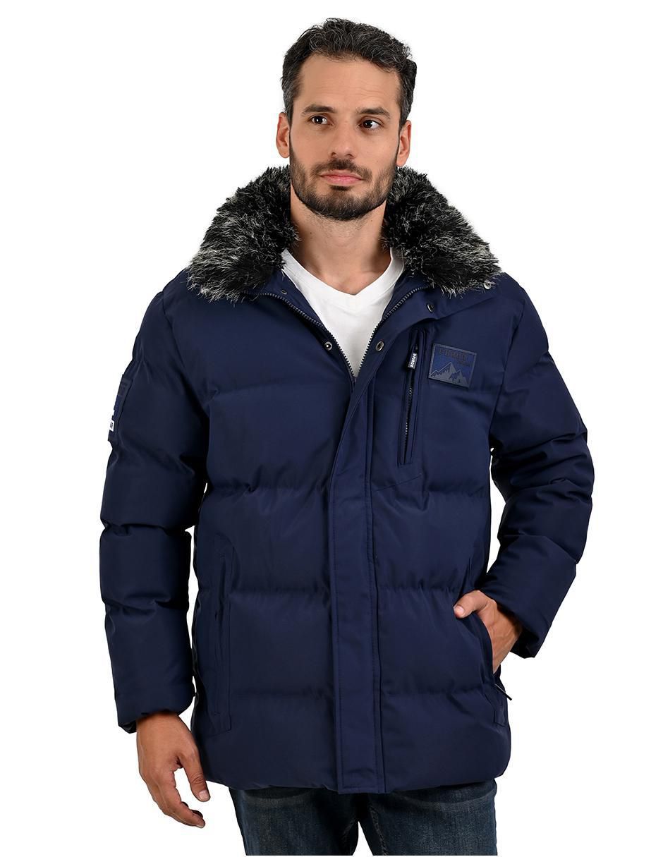 Chamarra acolchada capucha y bolsa para hombre Chamarra acolchada capucha y bolsa para hombre
