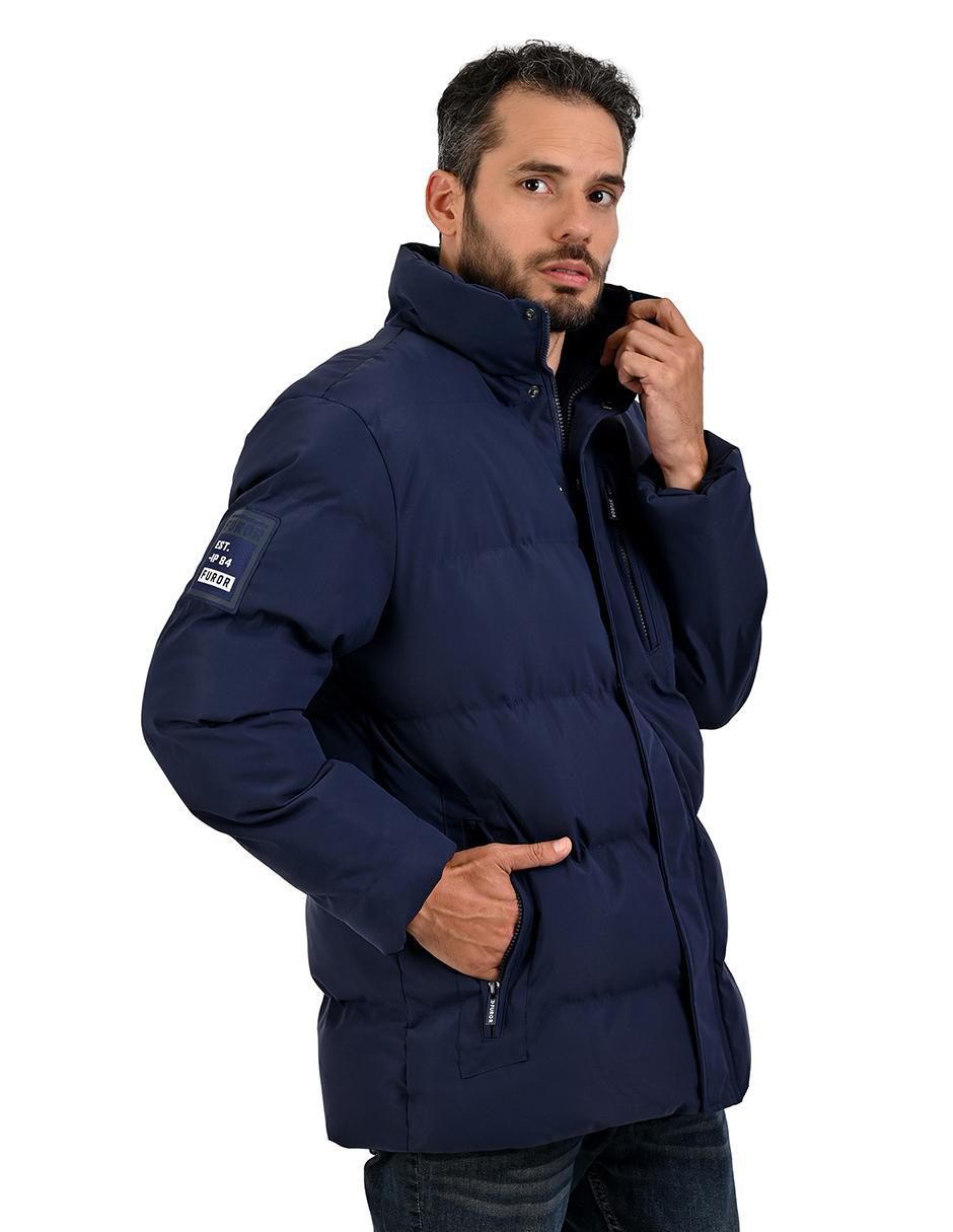 Chamarra acolchada capucha y bolsa para hombre 2