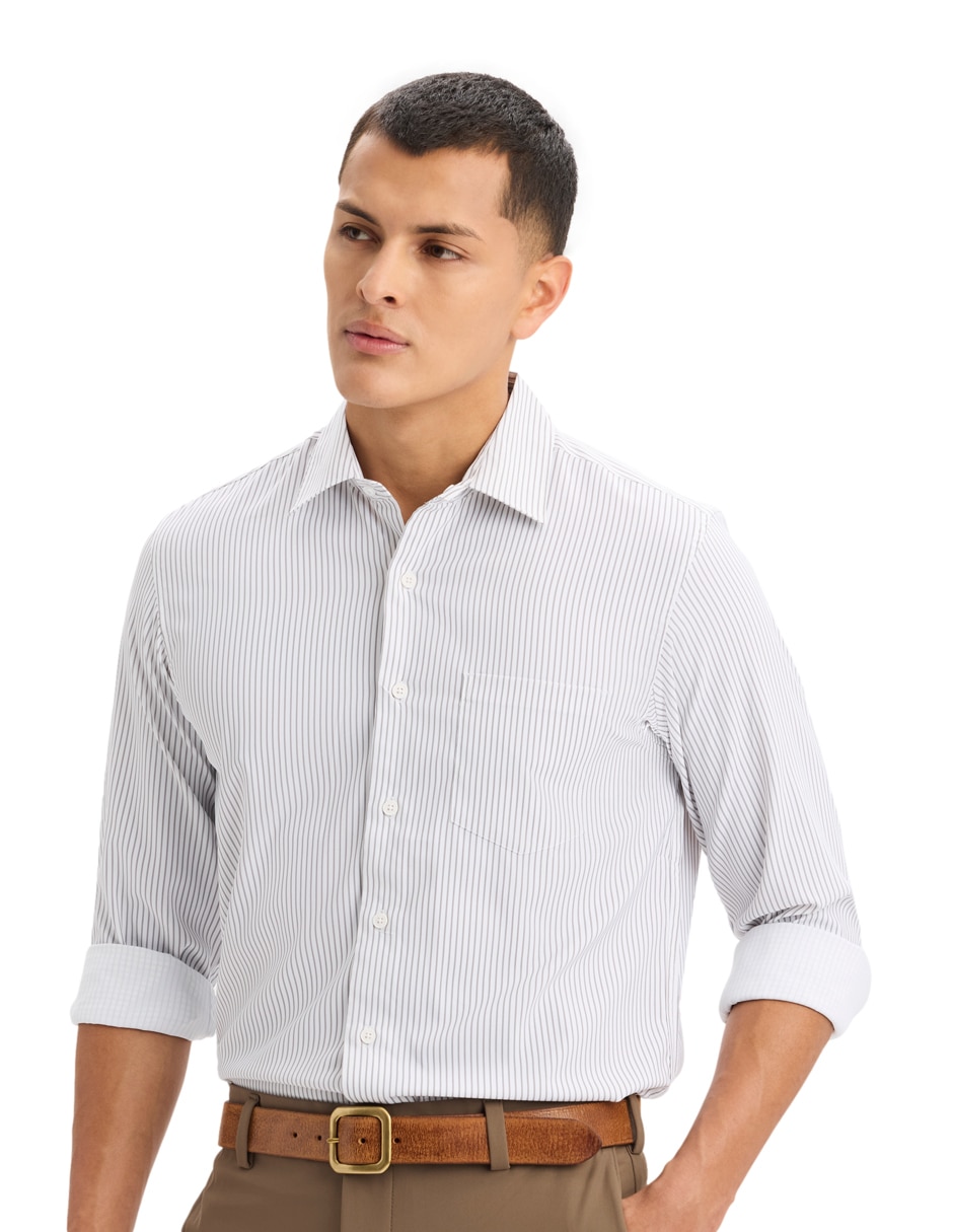 Camisa casual manga larga para hombre 4