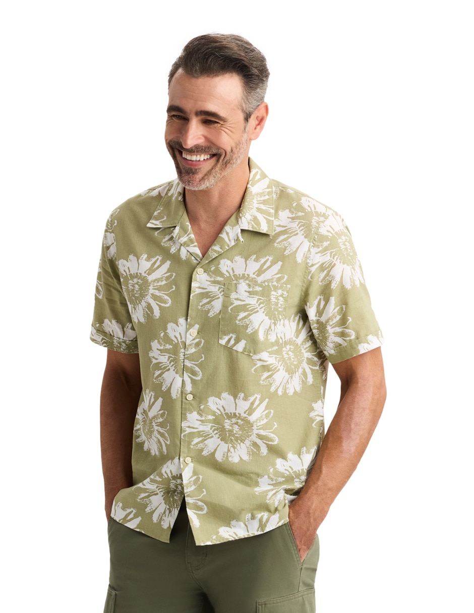 Camisa casual de algodón manga corta para hombre 4