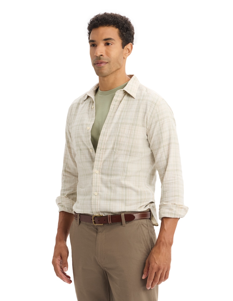 Camisa casual manga larga para hombre 3