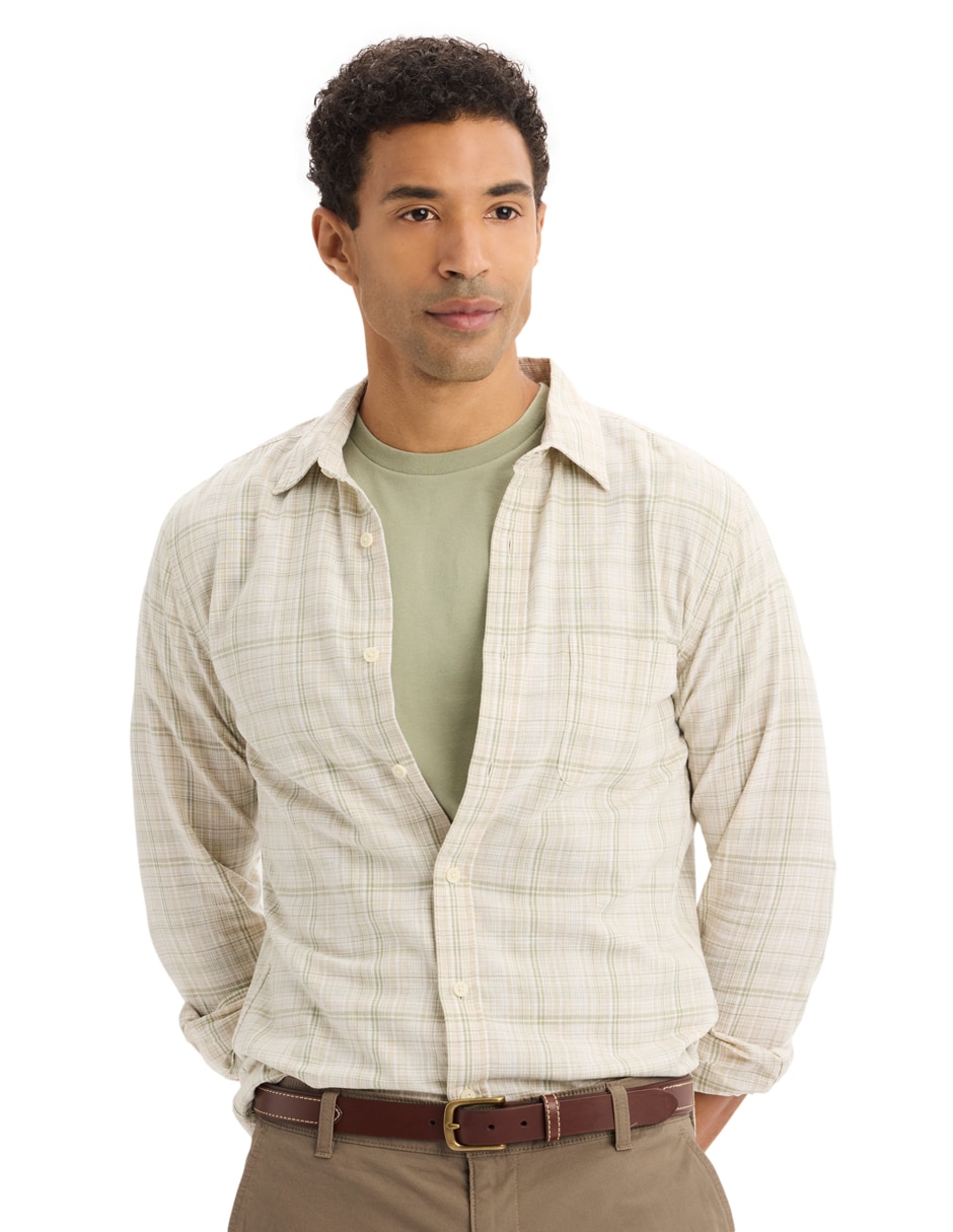 Camisa casual manga larga para hombre 5